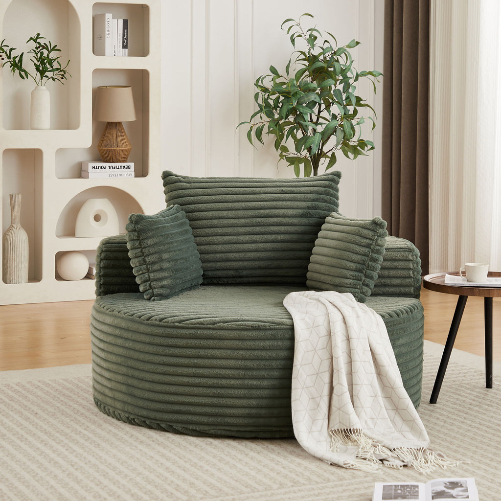Modern Single Sofa With Backrest Pillow For Living Room