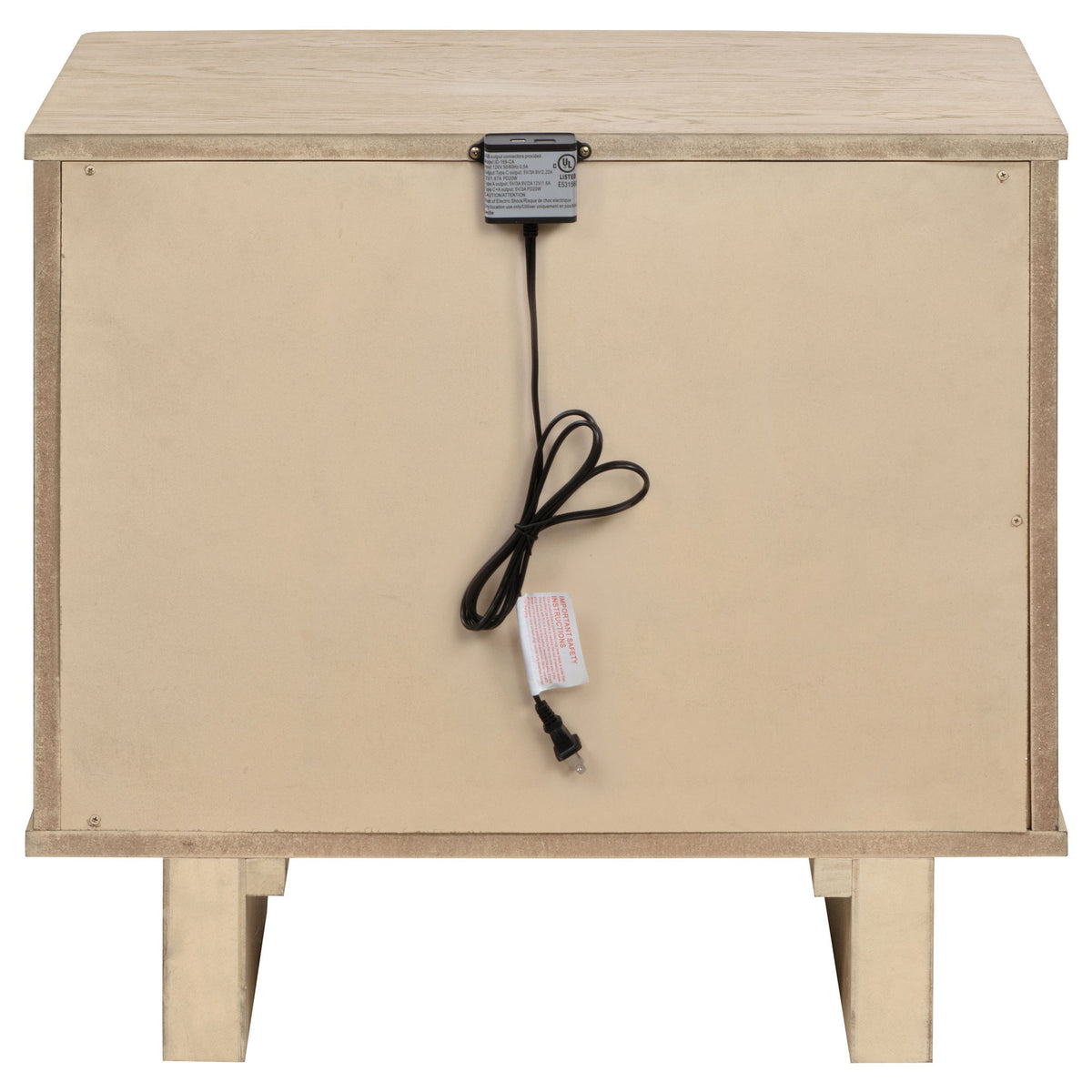 Kimpton - 2 Drawer Nightstand With USB Charging Ports - Beige