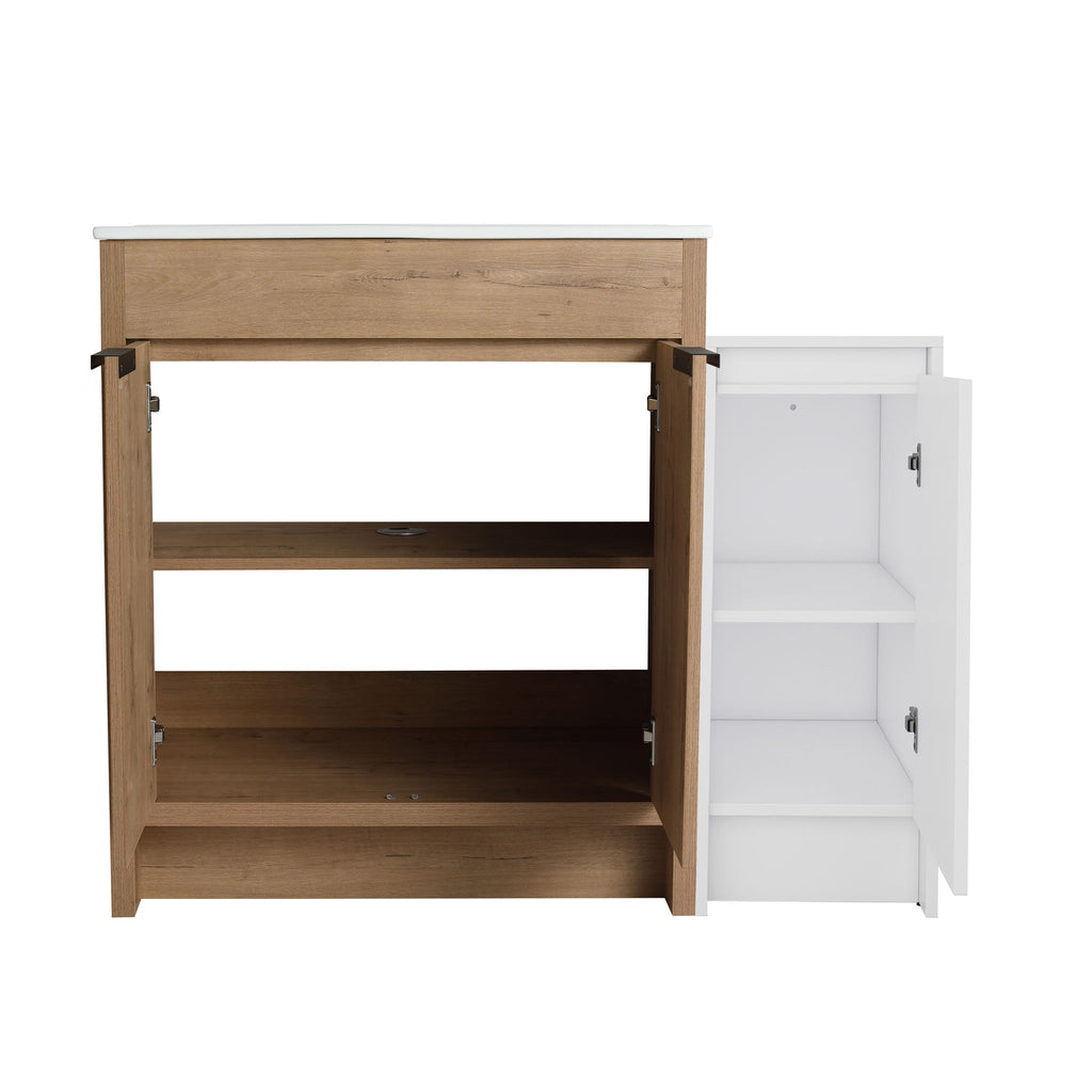 Freestanding Bathroom Vanity With Sink And Storage Cabinets, Soft Closing Doors