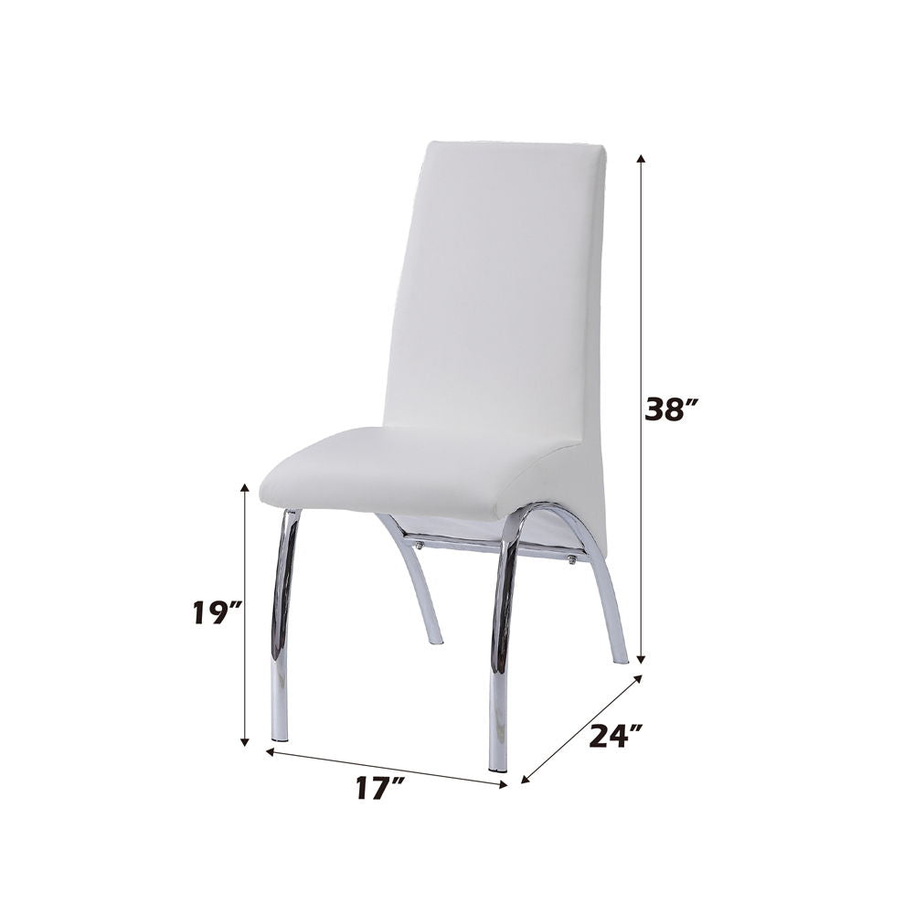 Pervis - Side Chair (Set of 2) - White Synthetic Leather & Chrome