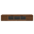TV Stand With LED Lighting, Soft Closing Hinges, Cable Management - Walnut