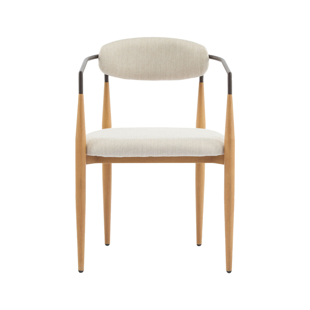 Modern Luxe Dining Arm Chair Set With Upholstery