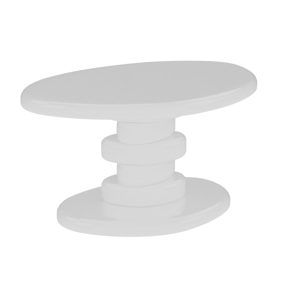 Cobblestone End Table - White