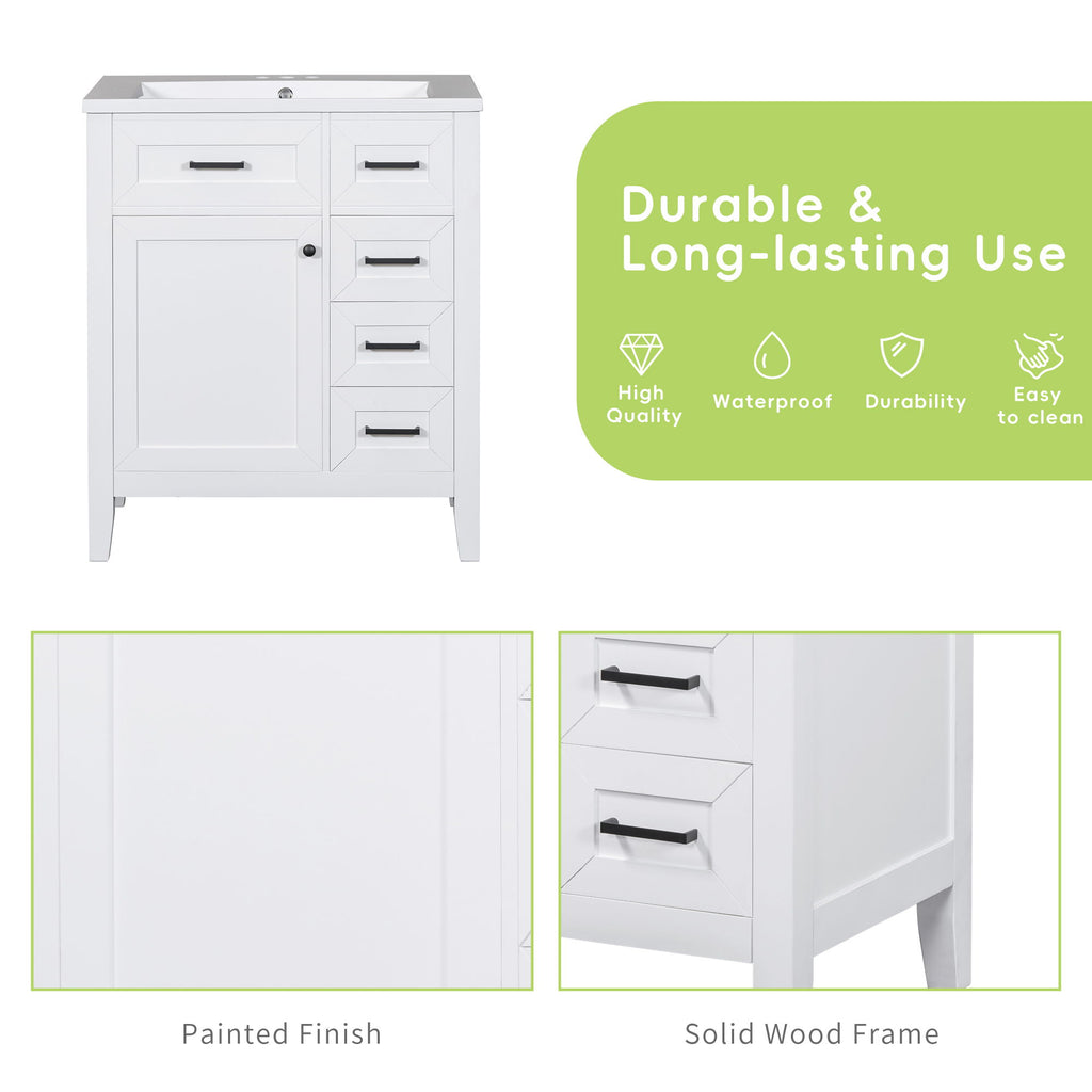 Modern Bathroom Vanity Base Only With Drawers, Freestanding Design