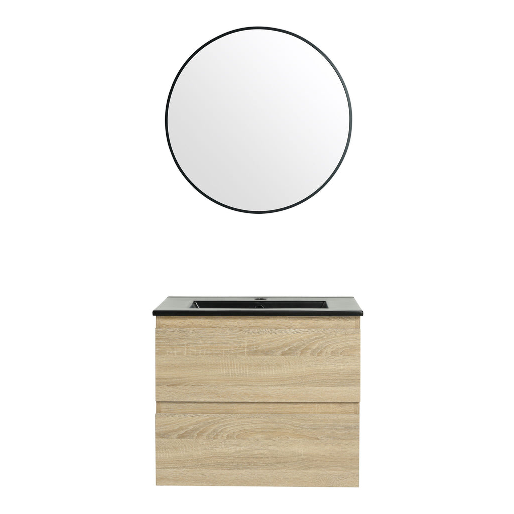 Wall Mounted Bathroom Vanity With Sink, 2 Soft Close Drawers