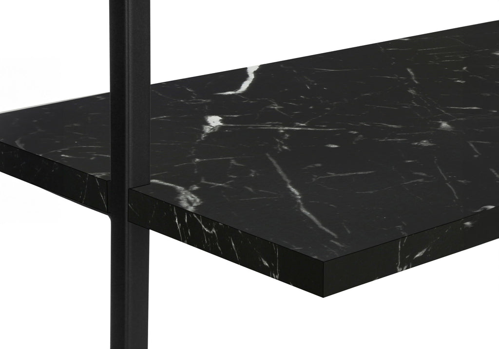 Bookshelf, Bookcase, Etagere, Ladder, 5 Tier, For Office, Marble Look Contemporary & Modern - Black