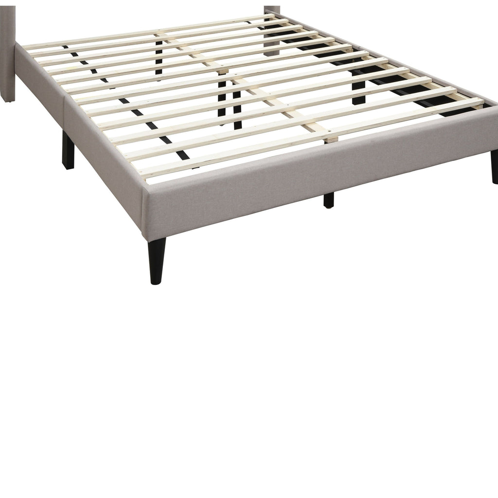 Platform Bed With Diamond Tufted Headboard
