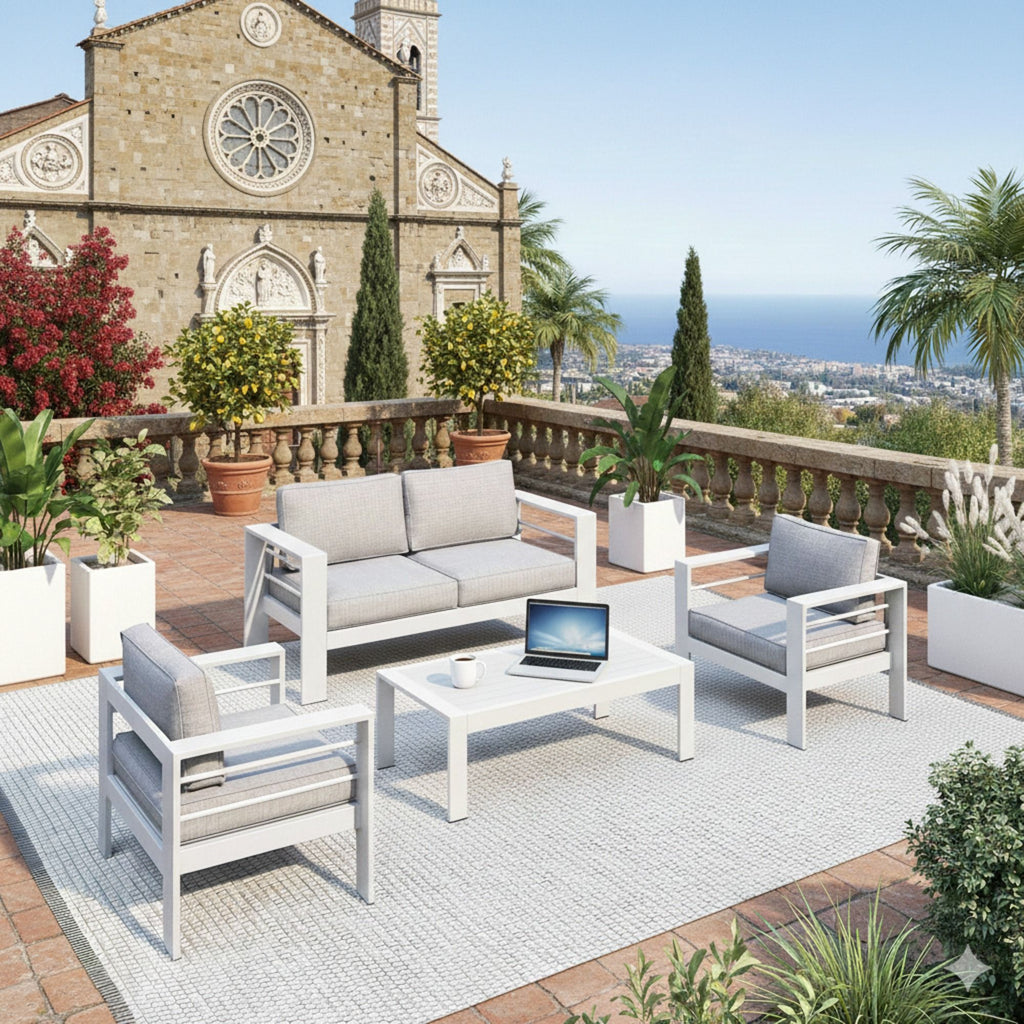 Outdoor Patio Set With All-Weather Thick Cushions
