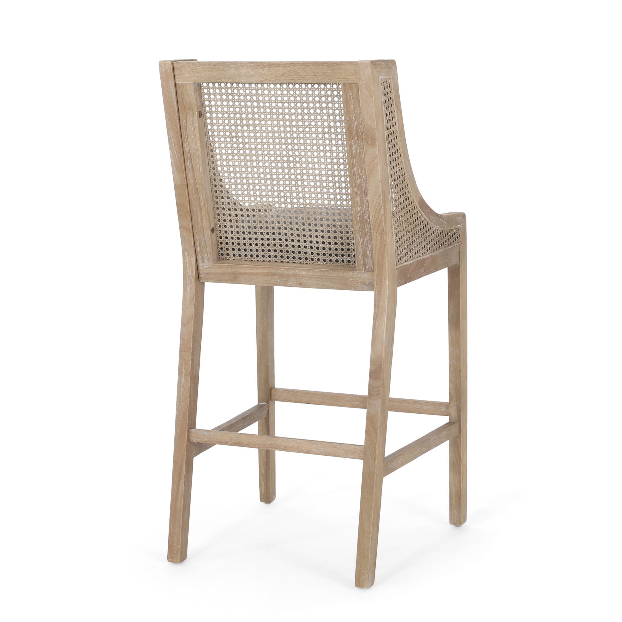 Celestiality - Upholstered Barstool With Cane Webbing Backrest (Set of 2)