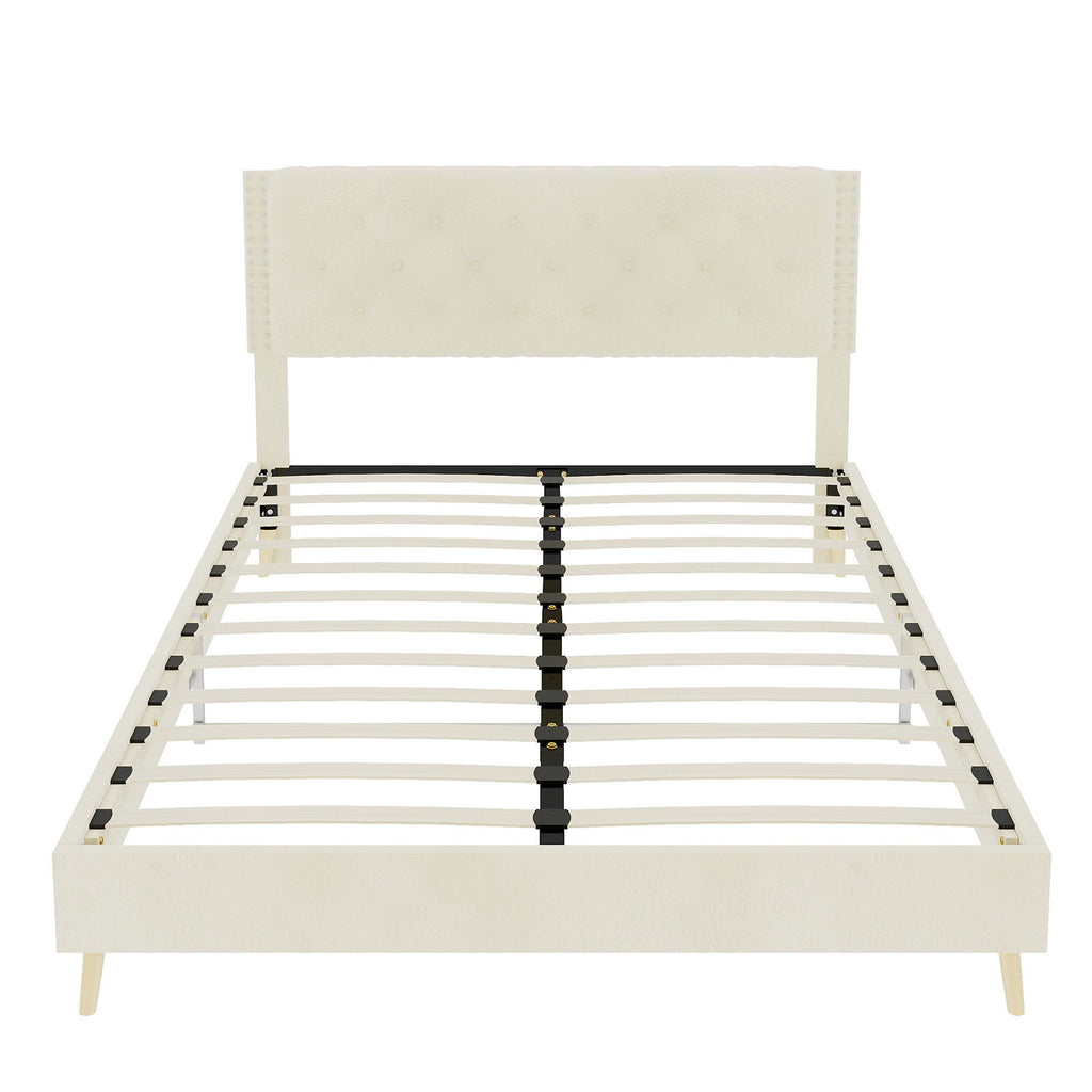 Upholstered Bed With Tufted Headboard