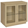 Metro - 2 Door Display Cabinet With Adjustable Shelves - Light Oak