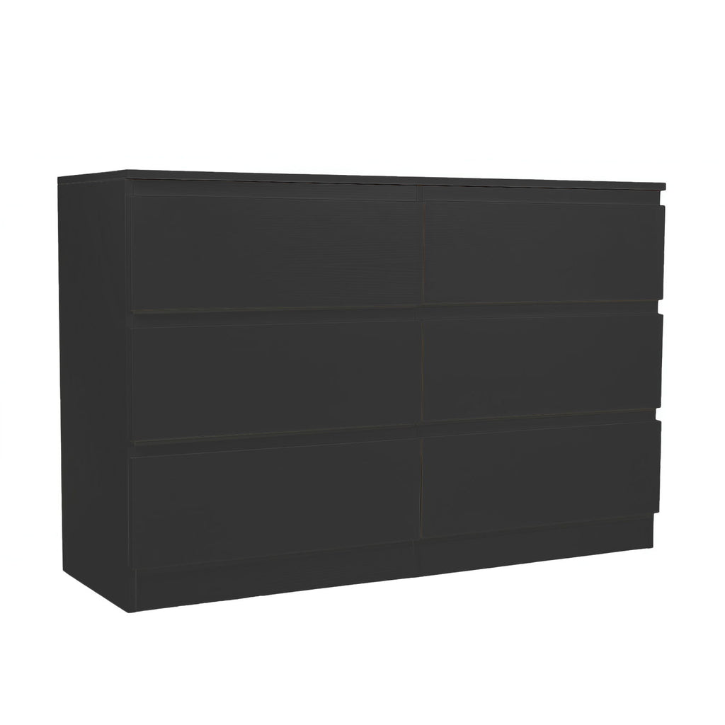 6 Drawer Dresser With Spacious Countertop And Concealed Handles