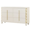 Cinderella - Dresser With LED Accents And 6 Storage Drawers (Mirror Not Included) - Beige