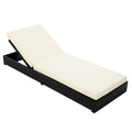 Ian - Adjustable Chaise Lounge With Open Slat Design - Black