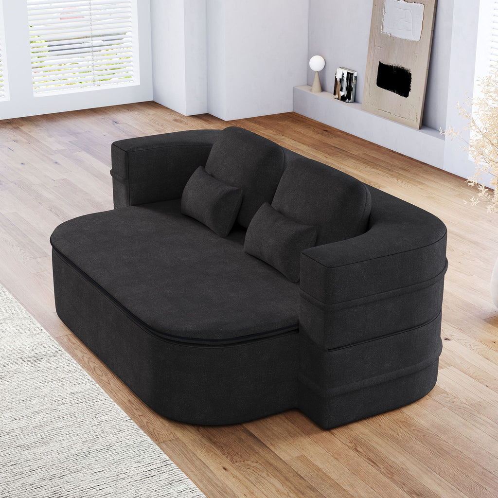 2 In 1 Foldable Sofa Bed With Multi Functional Blanket, Floor Lounge Sofa