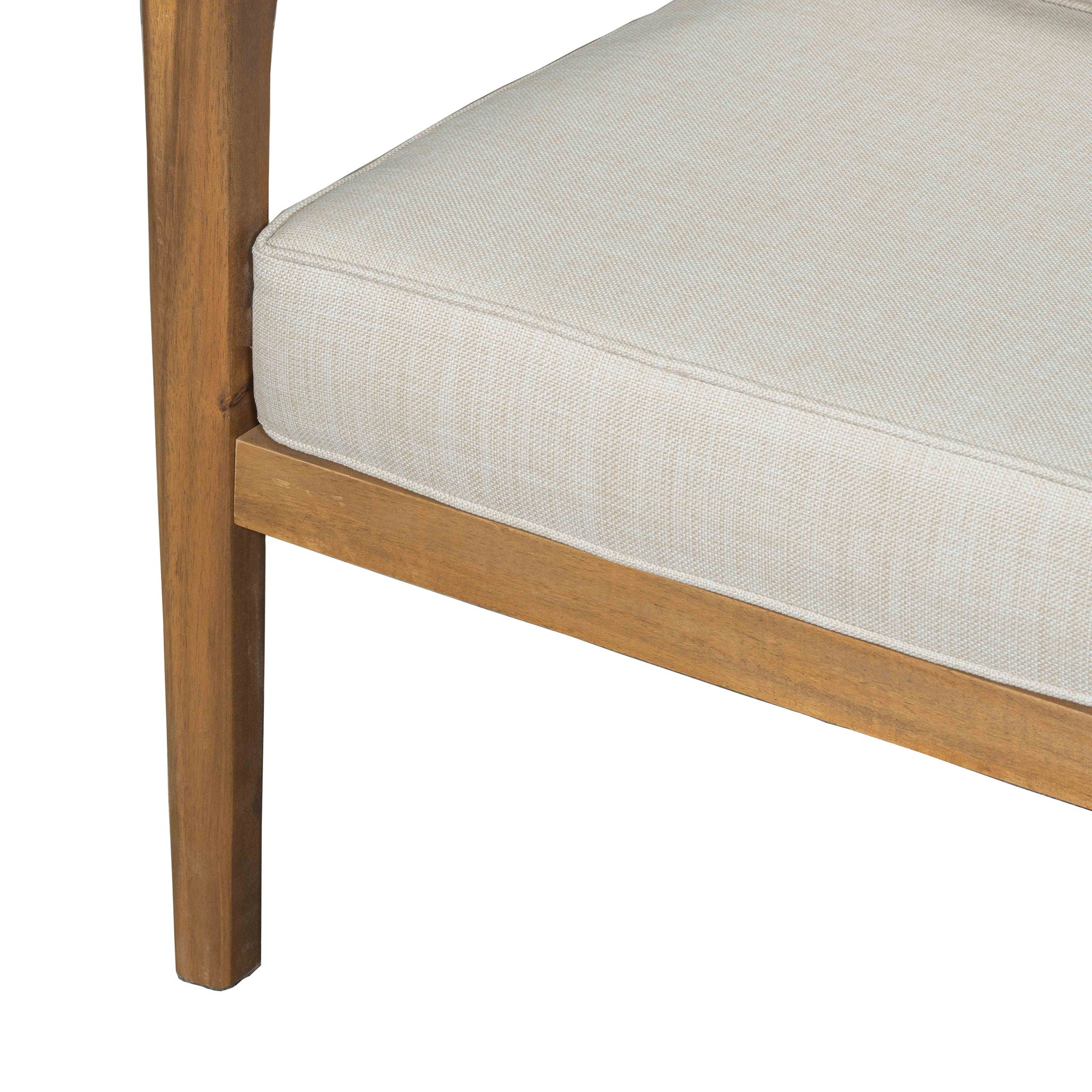 Westin - Outdoor Acacia Wood 4 Pieces Chat Set - Teak / Beige