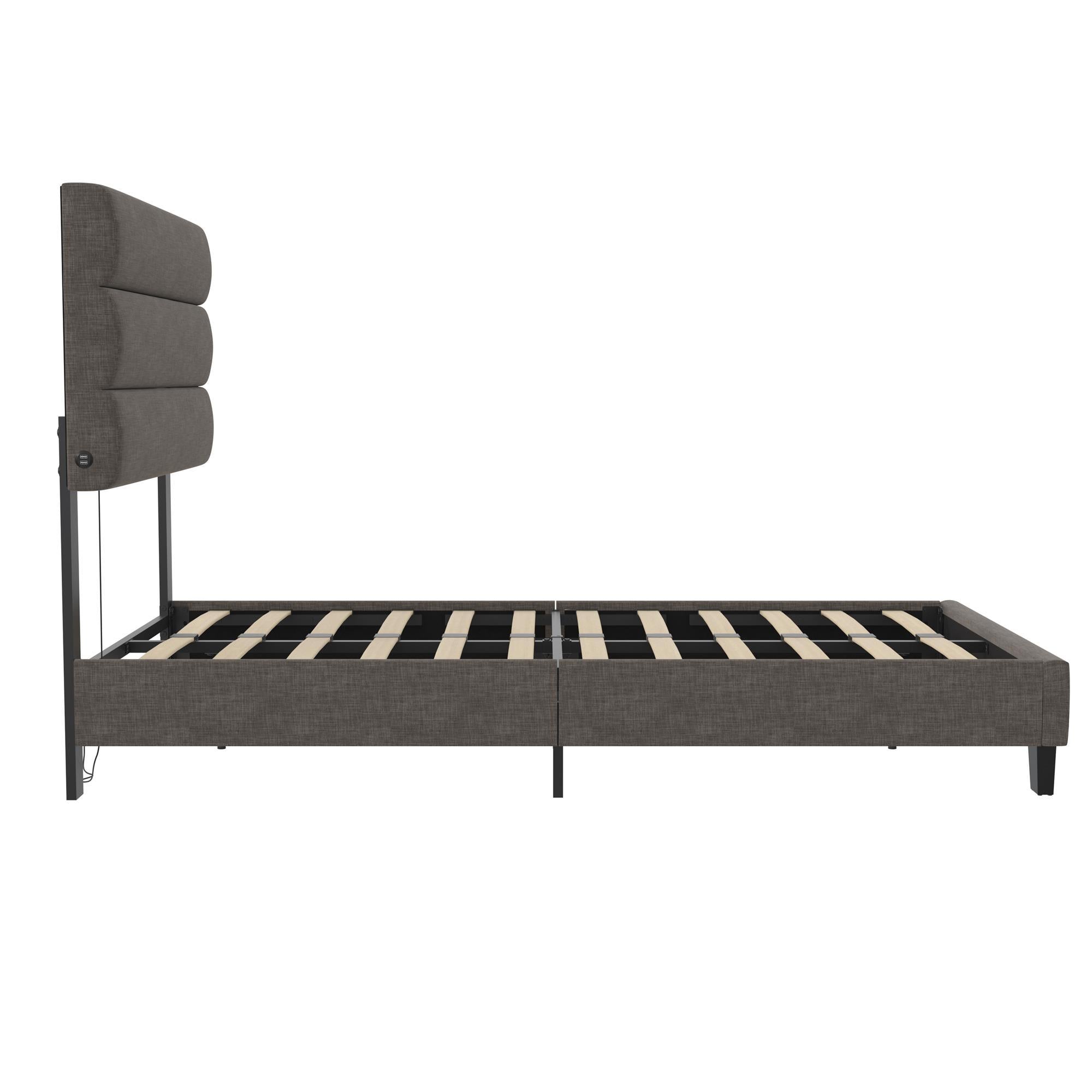 Paloma - Twin Bed With Dual USB Port - Linen