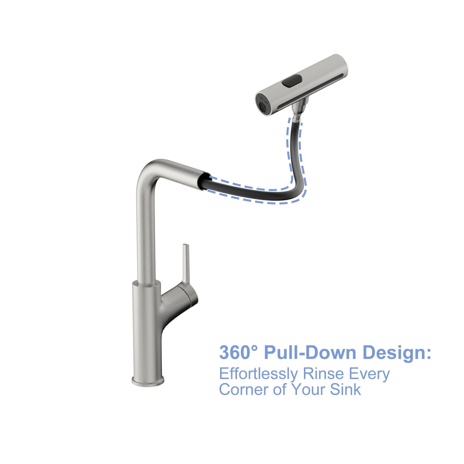 Drop-In Kitchen Sink With Pull-Out Faucet And Soap Dispenser