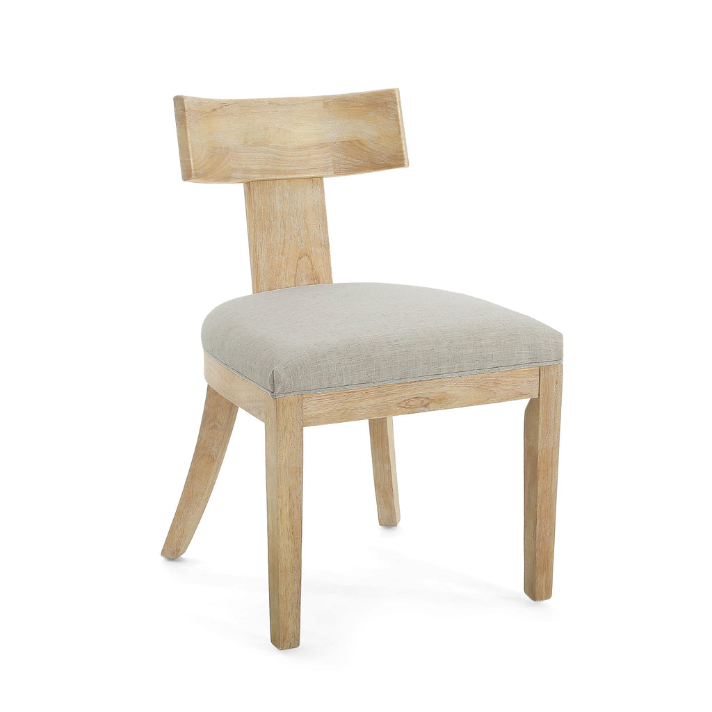 Modern Dining Chair With Fabric Upholstery In Elegant Design - Linen