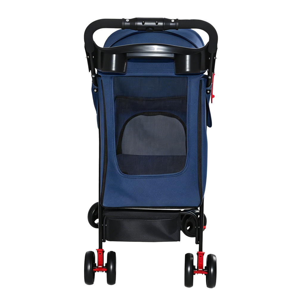 Foldable Pet Stroller For Small Dogs And Cats With Multi Functional Tray