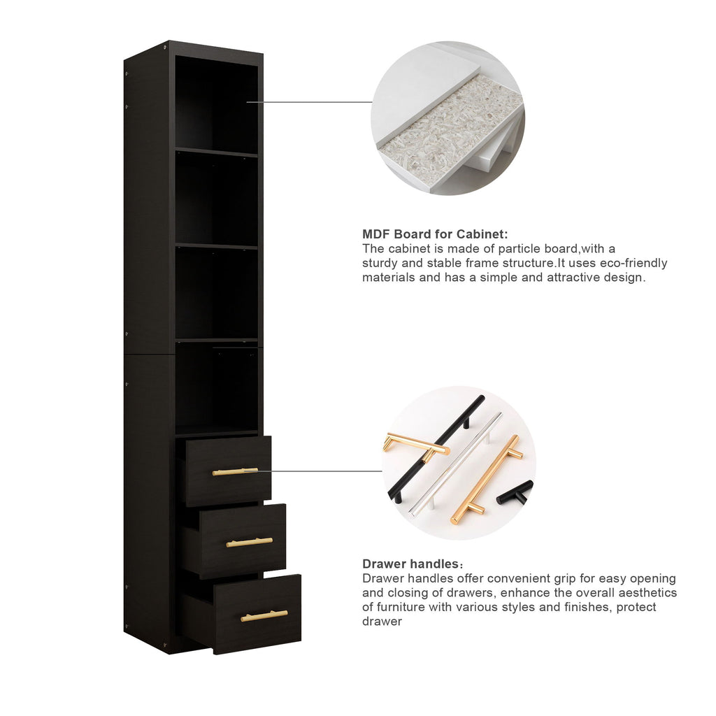 Tall Storage Cabinet With Drawers And Shelves