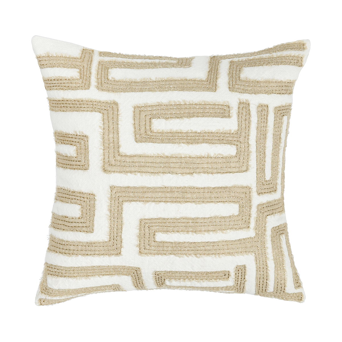 Mateo - 22" x 22" Pillow - Metallic Gold / Ivory