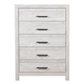 Modern Style 5 Drawer Chest In Natural Rustic Wood With Clean Lines And Spacious Storage