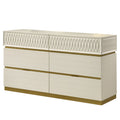 Stanley - 6 Drawer Dresser With Crocodile Texture (Mirror Not Included) - Gray