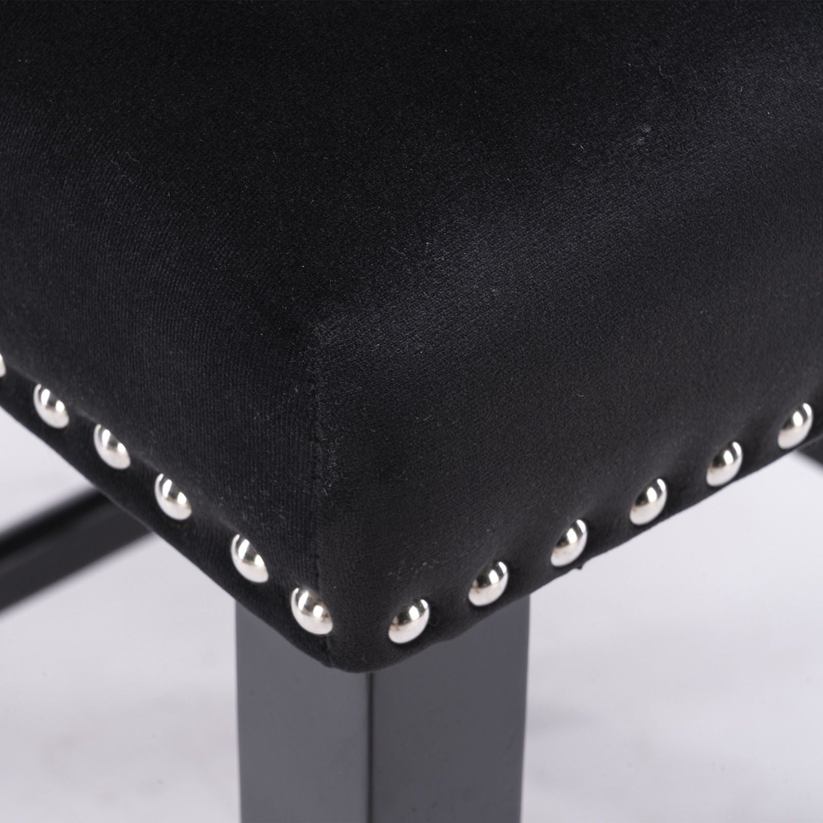 Contemporary Upholstered Wing-Back Barstools With Button Tufted Decoration And Wooden Legs, And Nailhead Trim, Leisure Style Bar Chairs, Bar Stools (Set of 2)