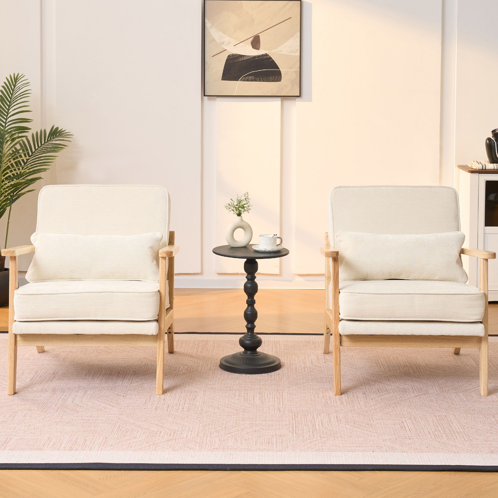 Living Room Chair With Lumbar Pillow