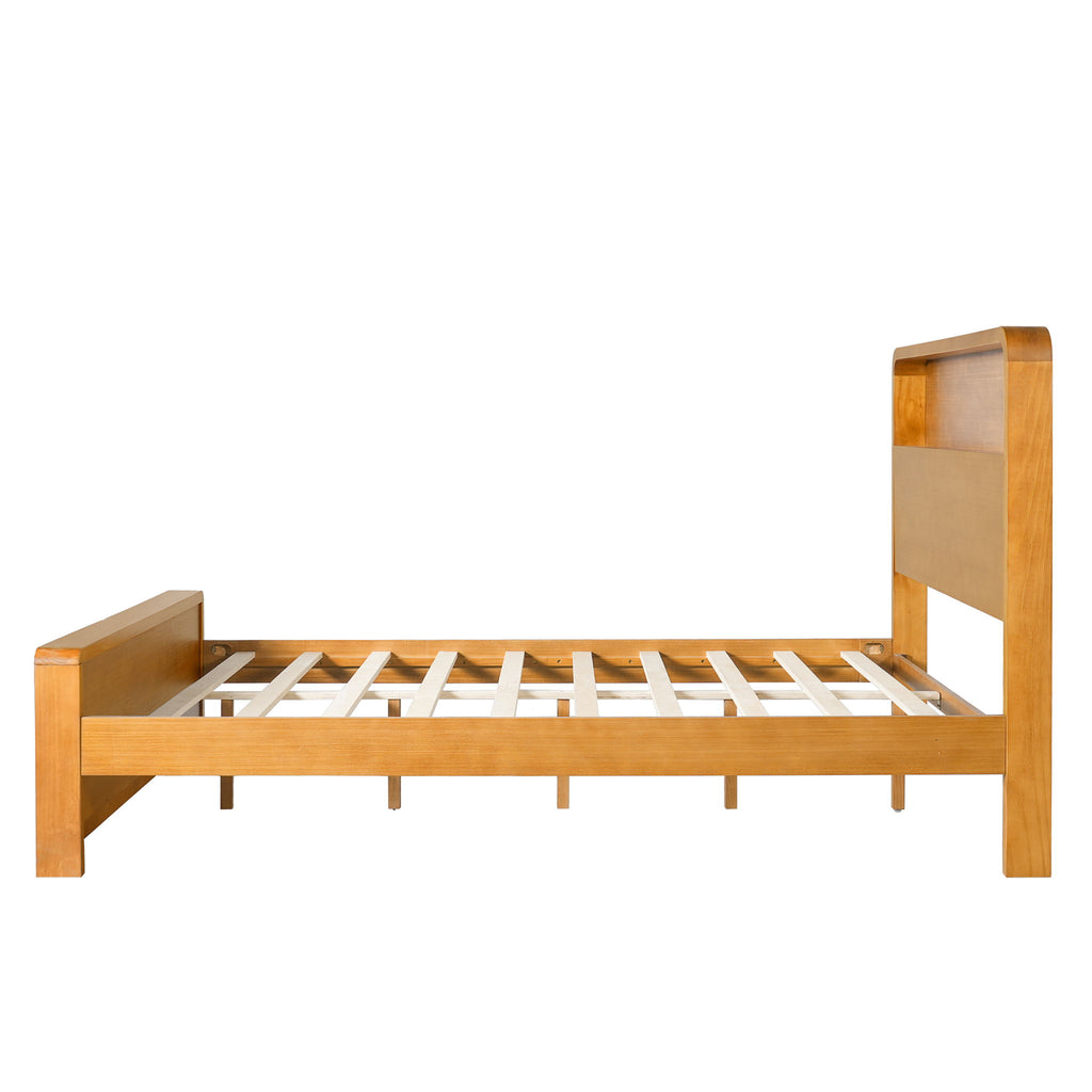Bed Frame With Dual Open Storage Headboard And Footboard