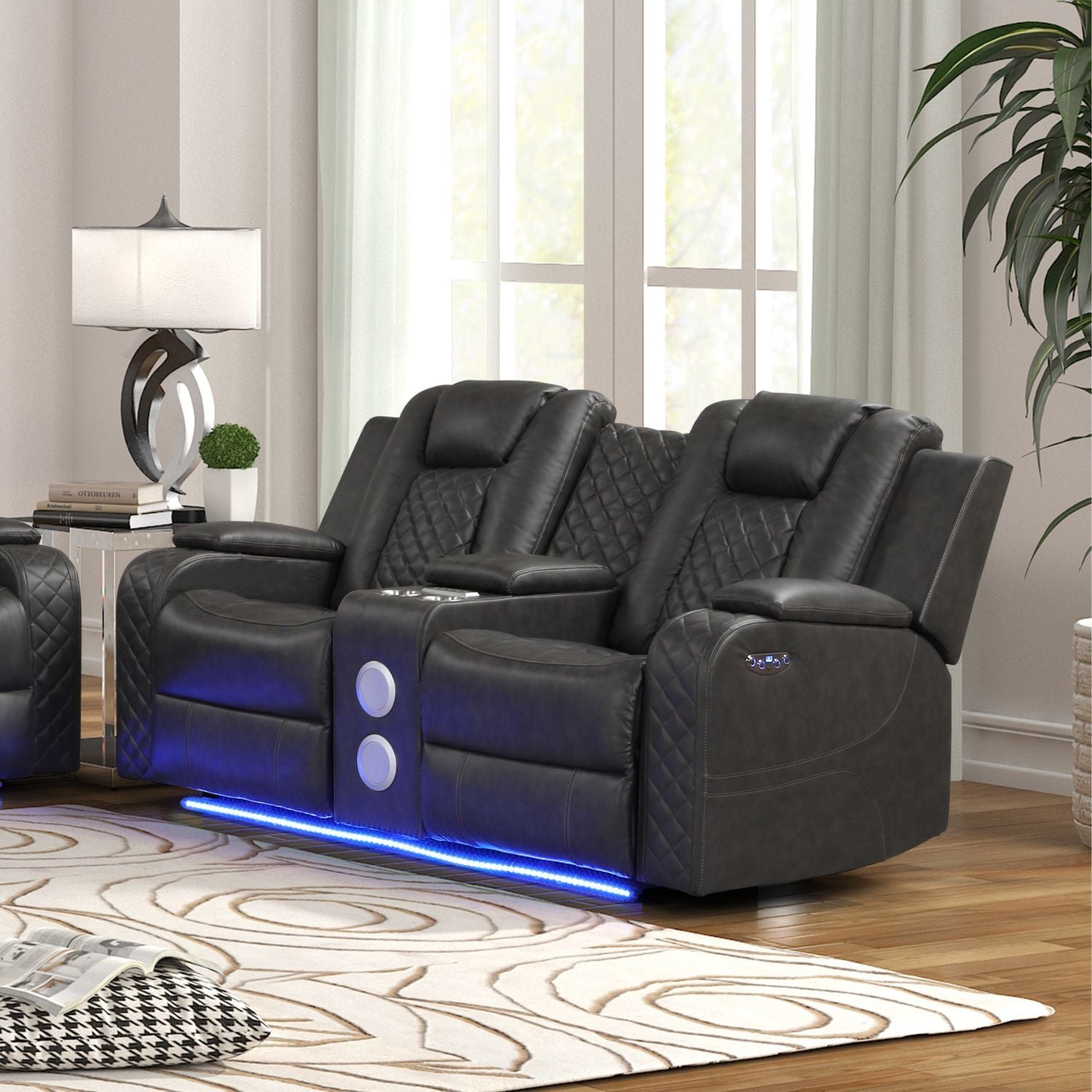 Benz - LED & Power Recliner With Adjustable Headrests And Ambient LED Lighting