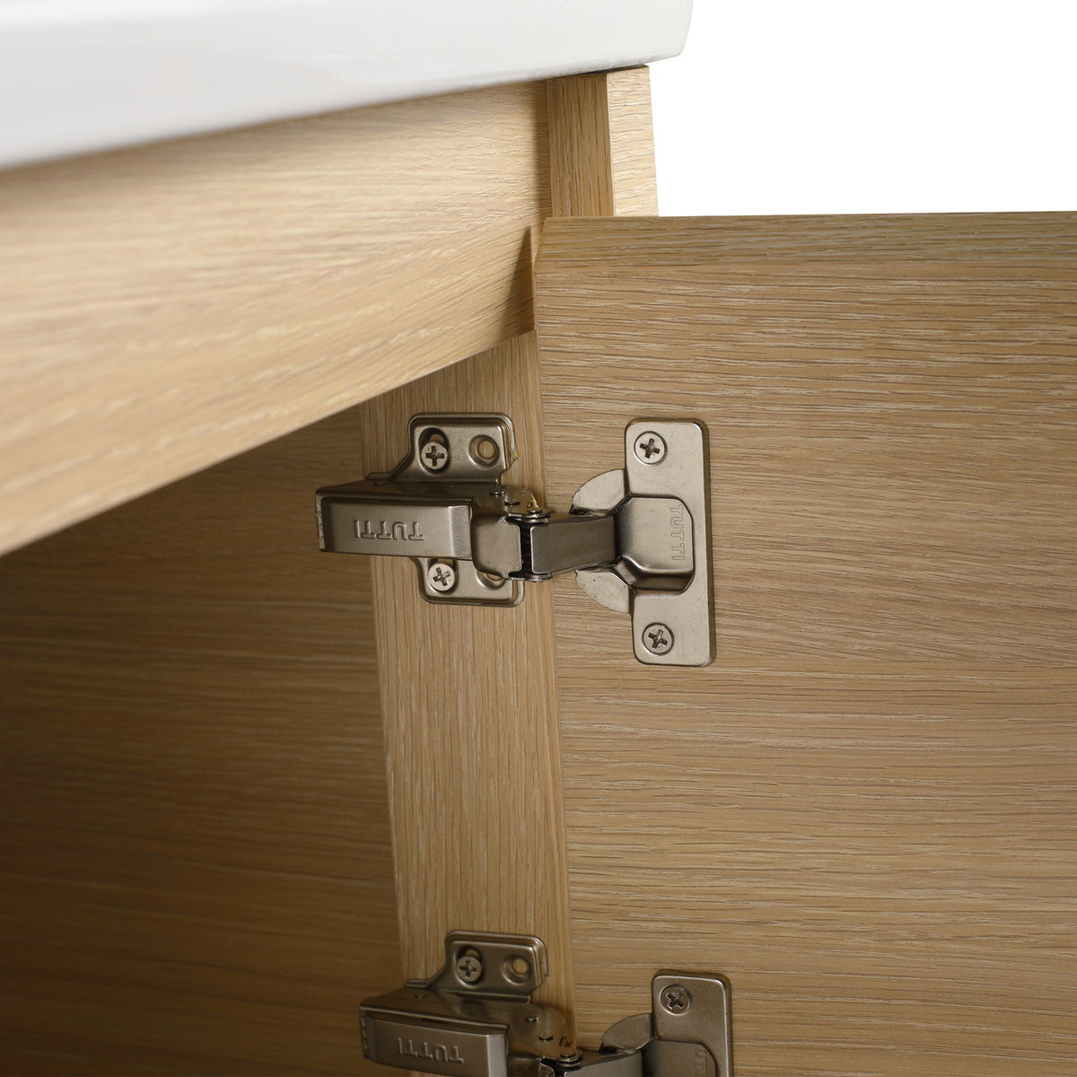 Wall Mounted Bathroom Vanity With Sink And Storage Shelves, Soft Close Doors