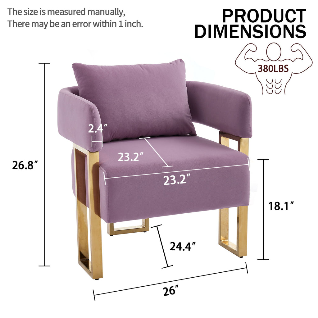 Modern Decorative Chair Teddy Fleece Upholstered And Metal Foot