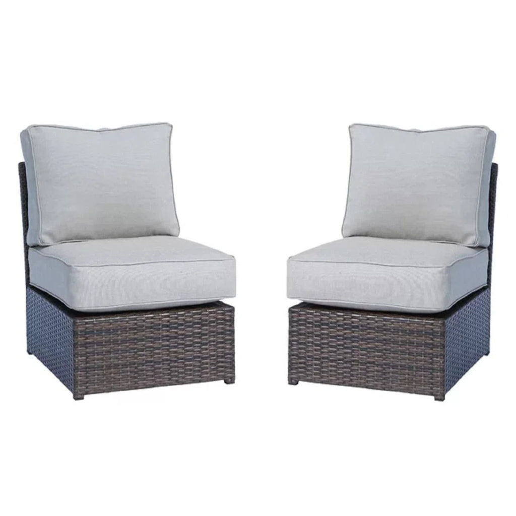 Outdoor Sofa Set With Cushions Seats 4 Weather Resistant Resin - Espresso