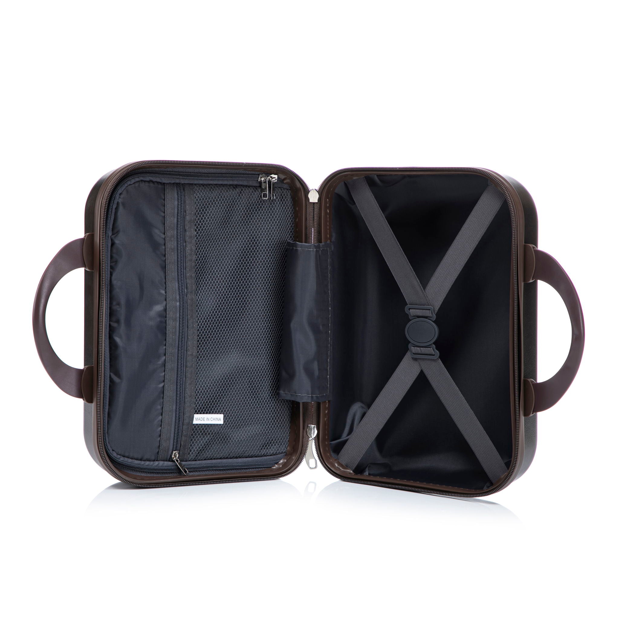 Luggage Set With Cosmetic Case, Combination Lock, Front Opening Design