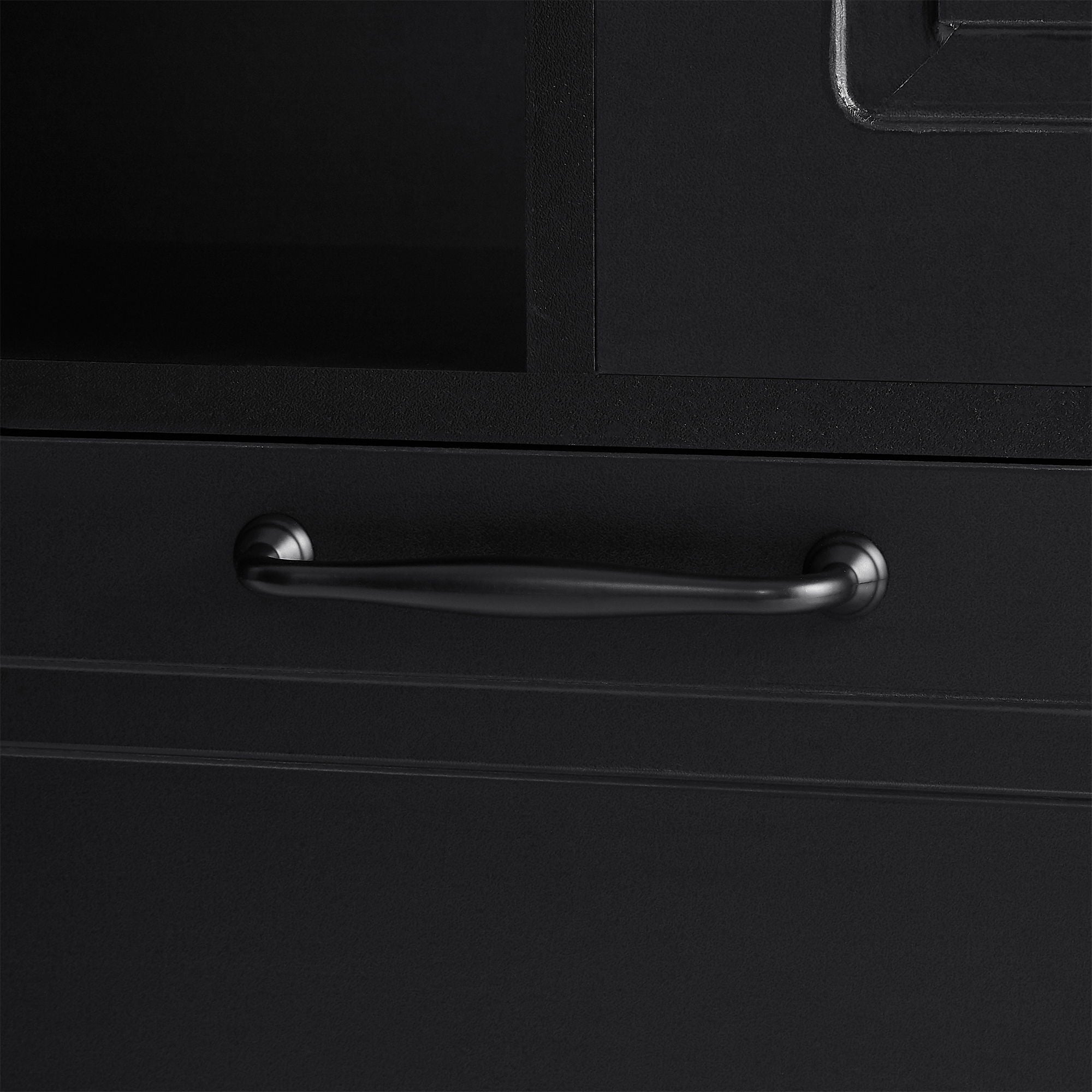 Modern Tall Storage Cabinet With Adjustable Shelves, Flip-Out Basket & Enclosed Doors