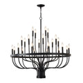 24 Light Chandelier Industrial Iron Candle Chandelier Modern Suspended Farmhouse Chandeliers Pendant Light Fixtures For Dining Room Bedroom Living Room Kitchen Island Foyer E12 Bulb (No Include) - Black