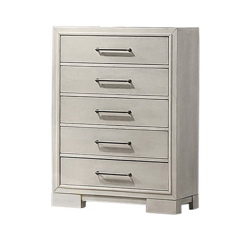 1 Piece Chest With Square Legs And Sleek Handles - Antique White