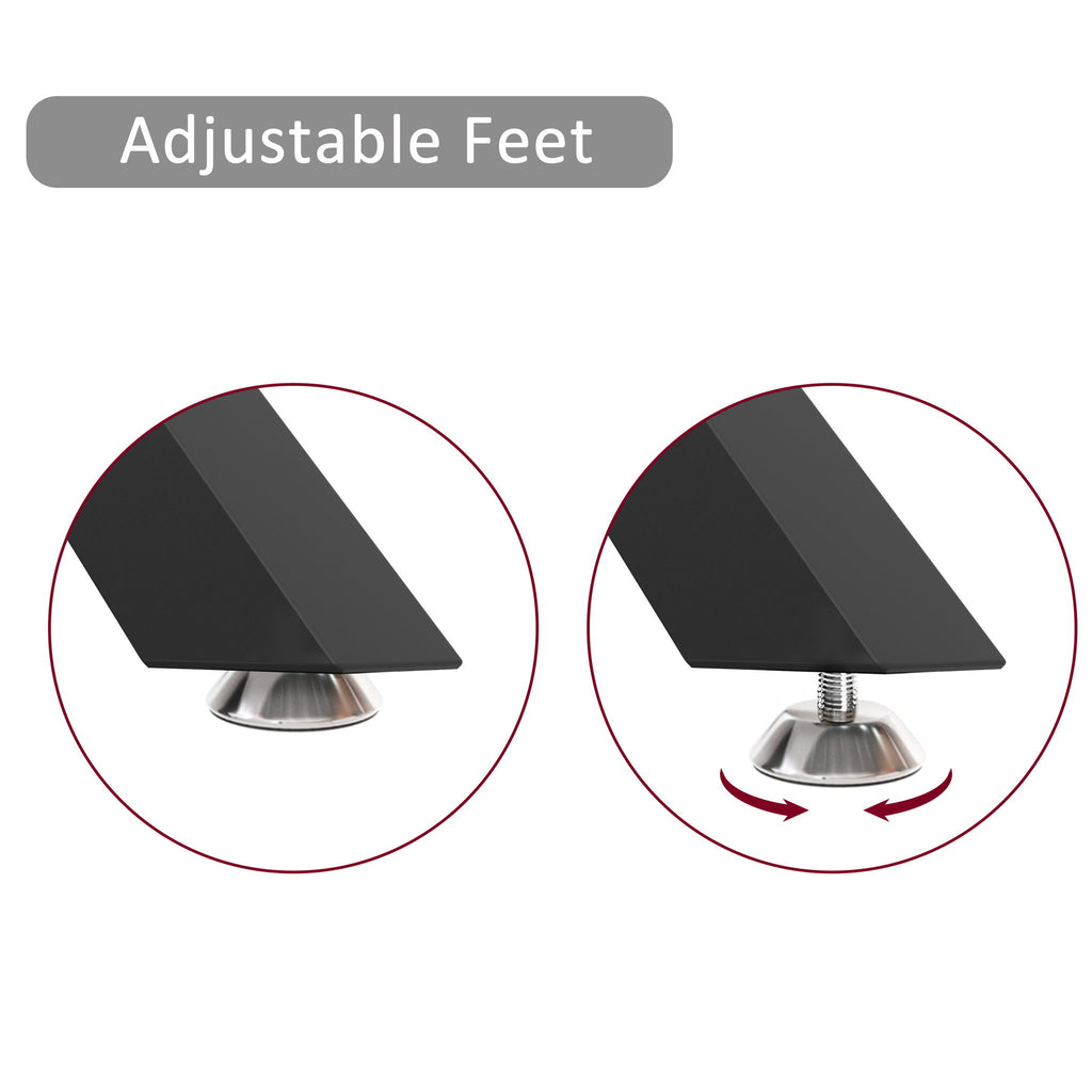 Rectangular Clear Tempered Glass Dining Table, Stylish Design With Plated Metal Legs