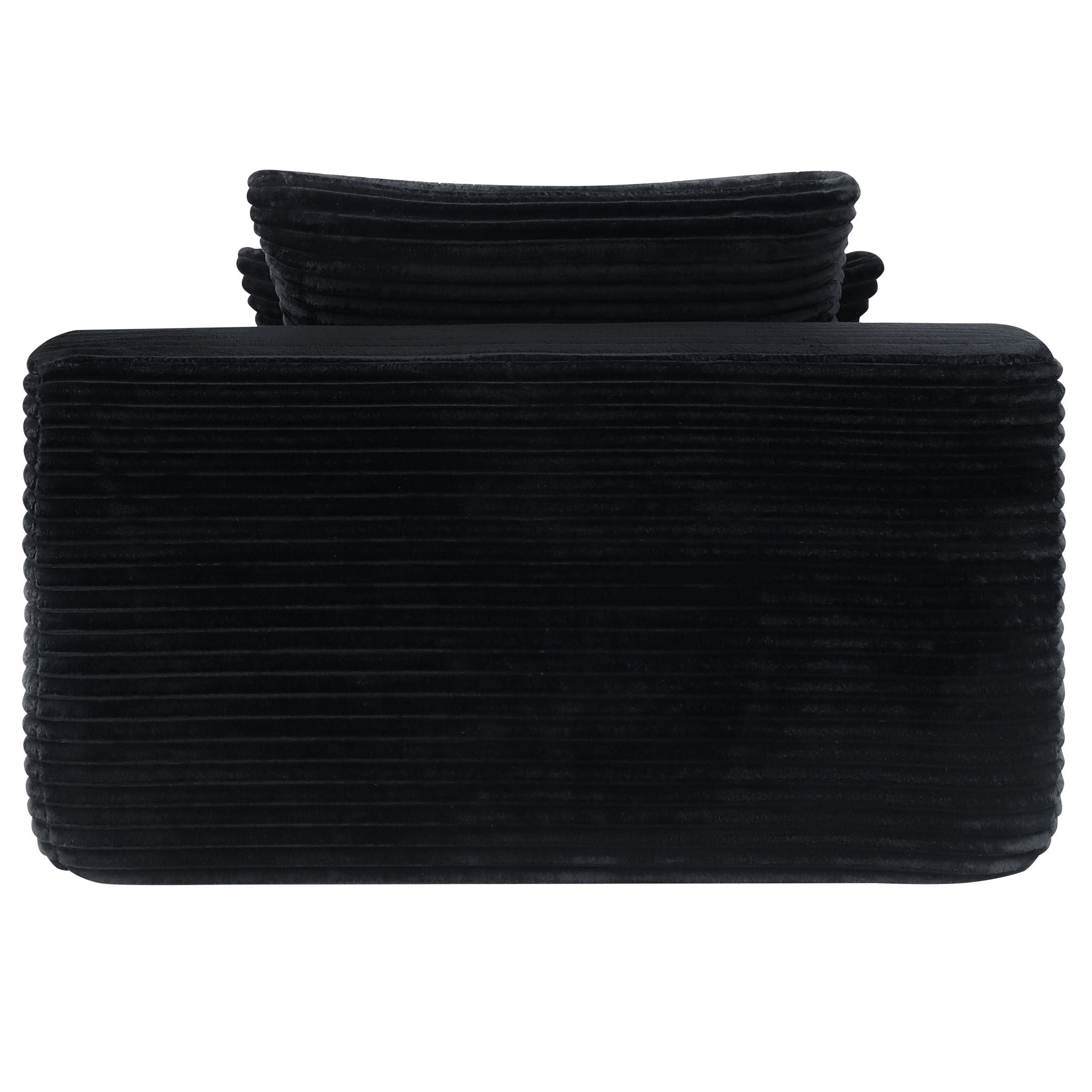 Convertible Chaise Lounge Chair & Wide Armrest & Throw Pillows - Black