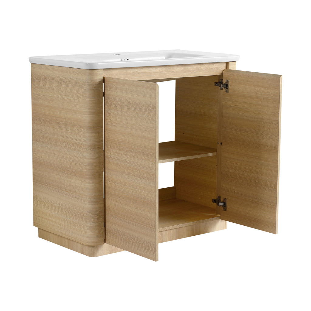 Freestanding Bathroom Vanity With Sink & 2 Soft Close Doors