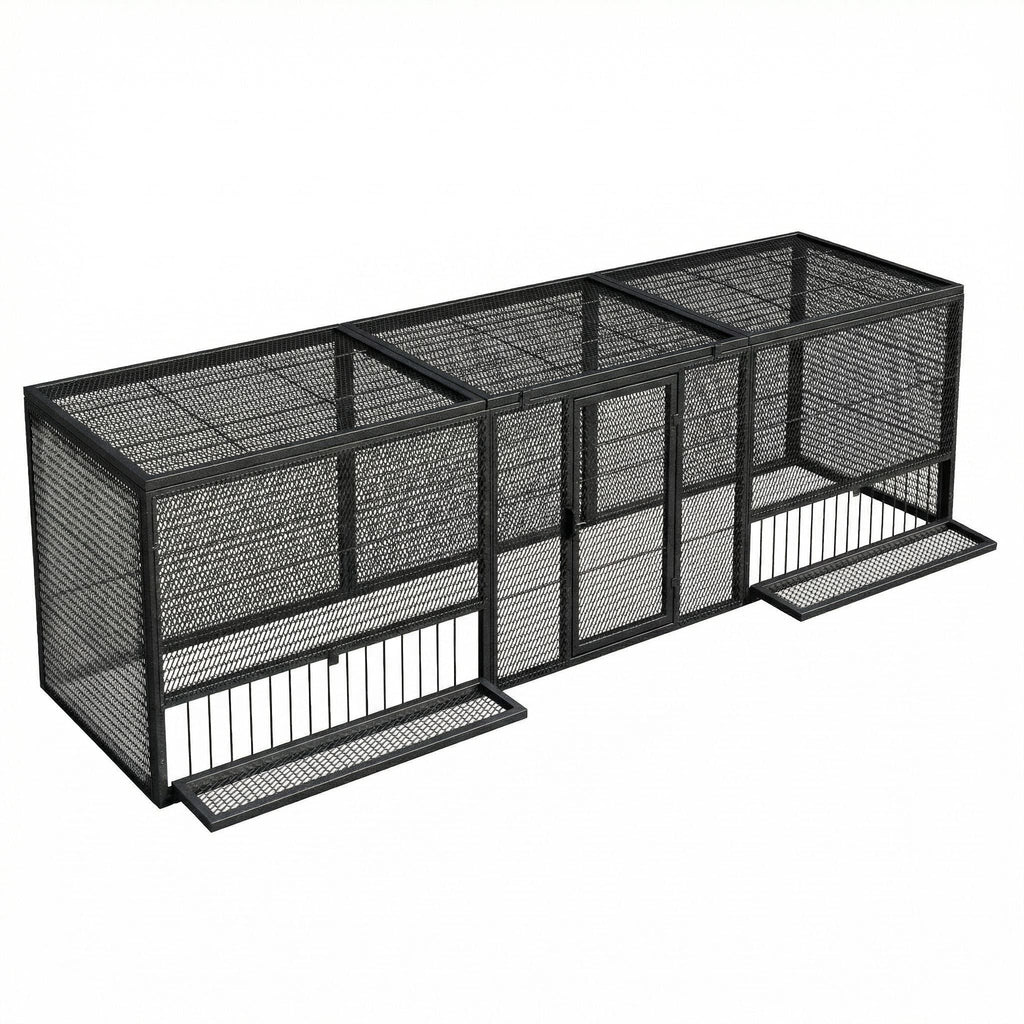 Thickened Chicken Coop For Outdoor - Black / Silver