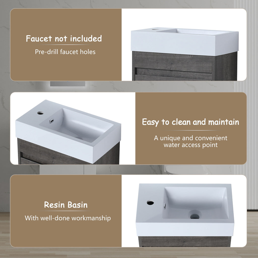 Sink Floating Bathroom Vanity With Soft Close Cabinet Door