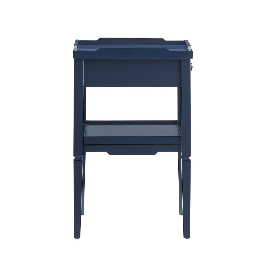 Foley - 1 Drawer Nightstand With Pull - Dark Blue
