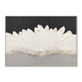 Framed Abstract Wall Art & Thick Textured Canvas Painting With & Accents, Decor For Living Room - Black White