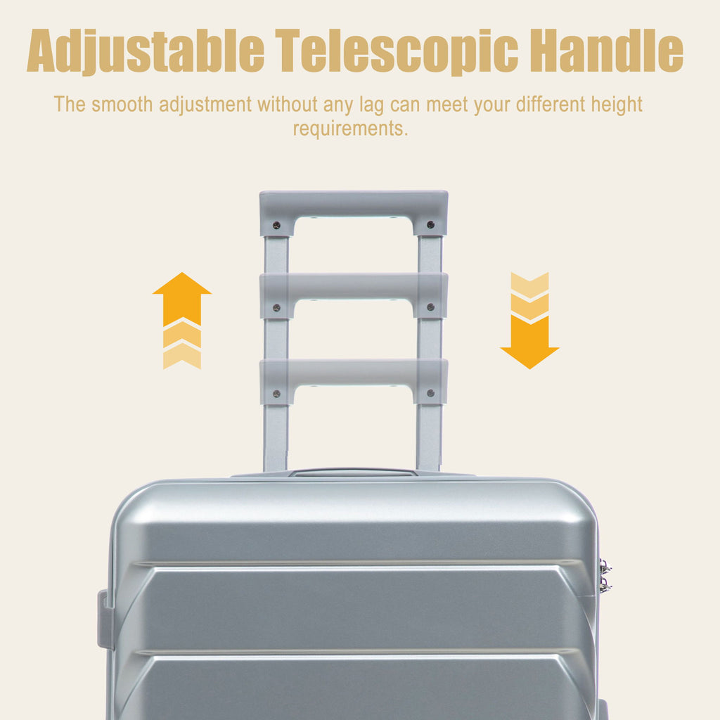 Hard Shell Luggage With Scratch Resistant Surface, 4 Wheels, Combination Lock & Side Hooks
