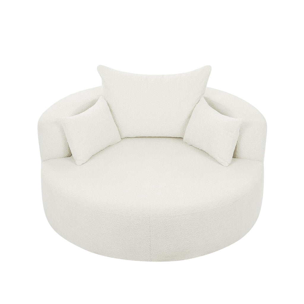 360° Swivel Chair Accent Barrel Chair With Removable Pillows