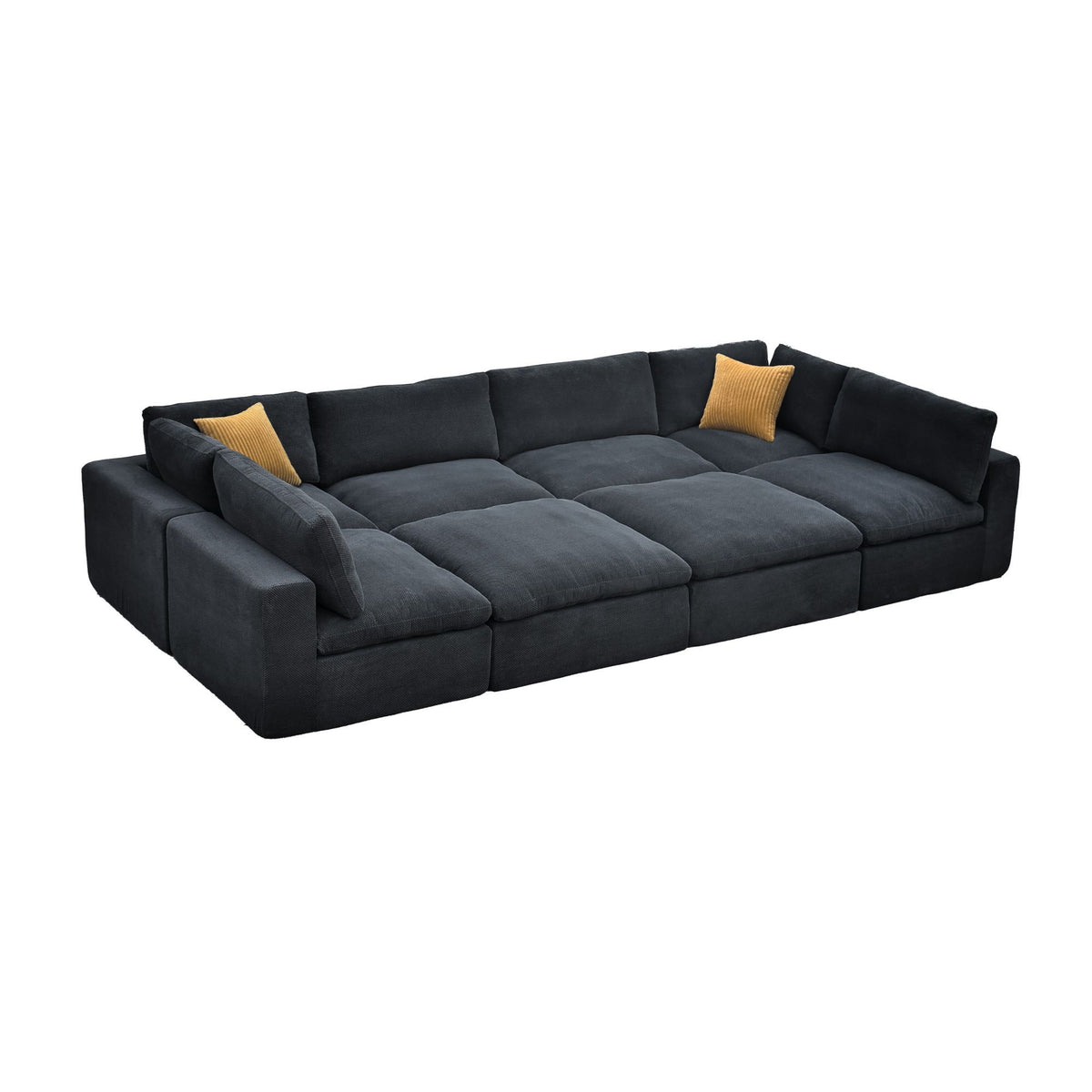 Custom Configuration Modular Sectional With Toss Pillows