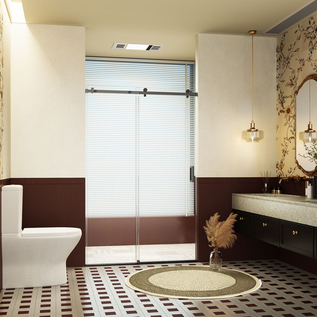 Frameless Single Sliding Shower Door, Sgcc Tempered Glass, Reversible